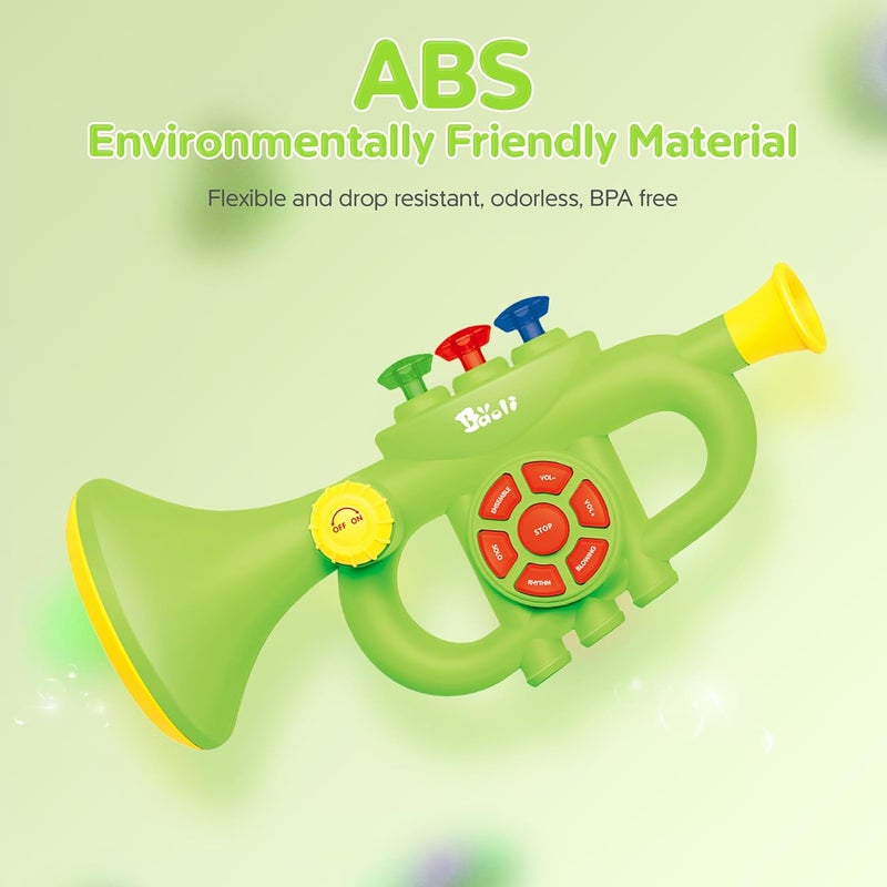 DOLPH HUG Generic Toddler Musical Trumpet Toy for Kids - Musical Enlightenment Instrument Toy, Develops Musicality, for Boys Girls Ages 3 4 5 6 7 8, Green - Image 4